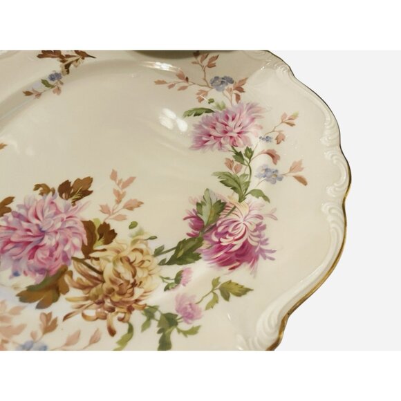 Set 4 Vtg 50s Rosenthal Ivory Daphne DINNER Plates Purple Floral Gold Trim China - Picture 6 of 9